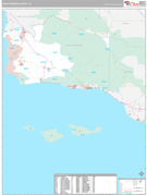 Santa Barbara County, CA Digital Map Premium Style